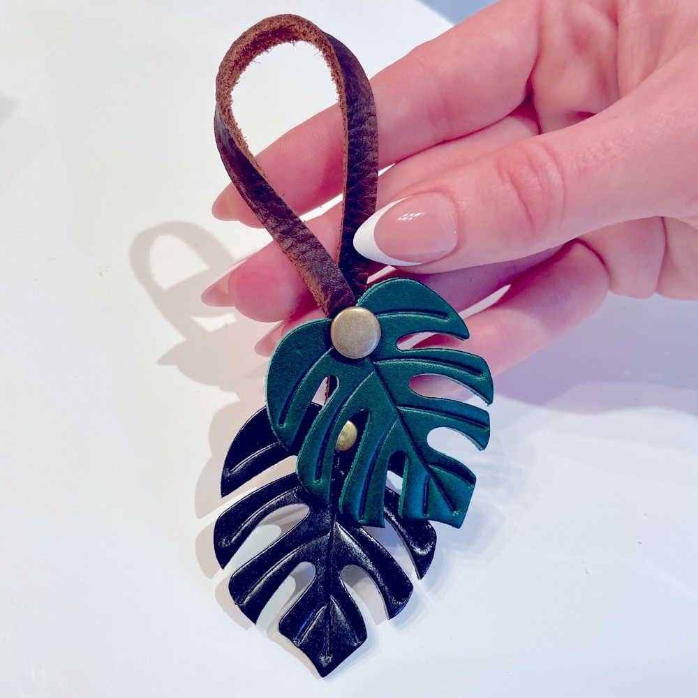 NEW, Monstera Leaf Bag Charm